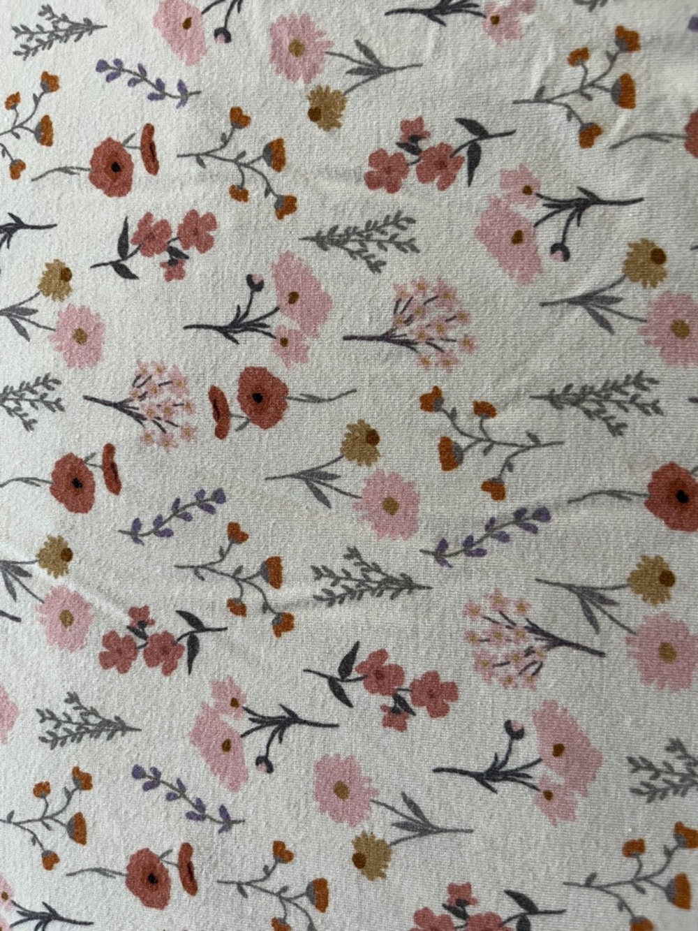 Cream Floral Blanket Sheet with Pink and Red Flower Print